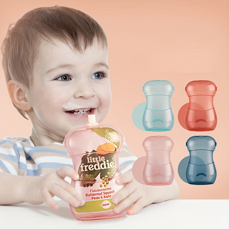 Baby Food Pouches 1 Year Old - Squeeze-Proof Food Pouch, Portable Feeding Cup
