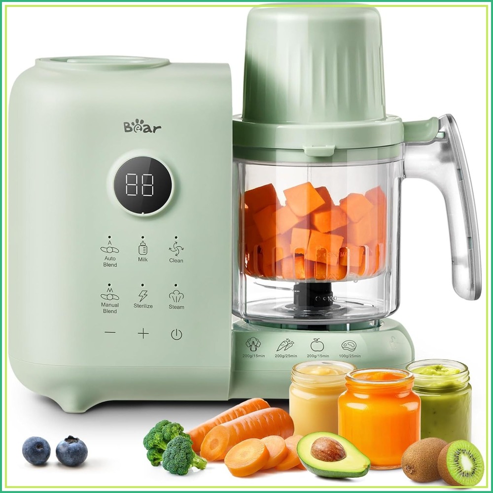Baby Food Blender And Steamer - 18.5oz Dual-Layer Steam Baskets Baby Food