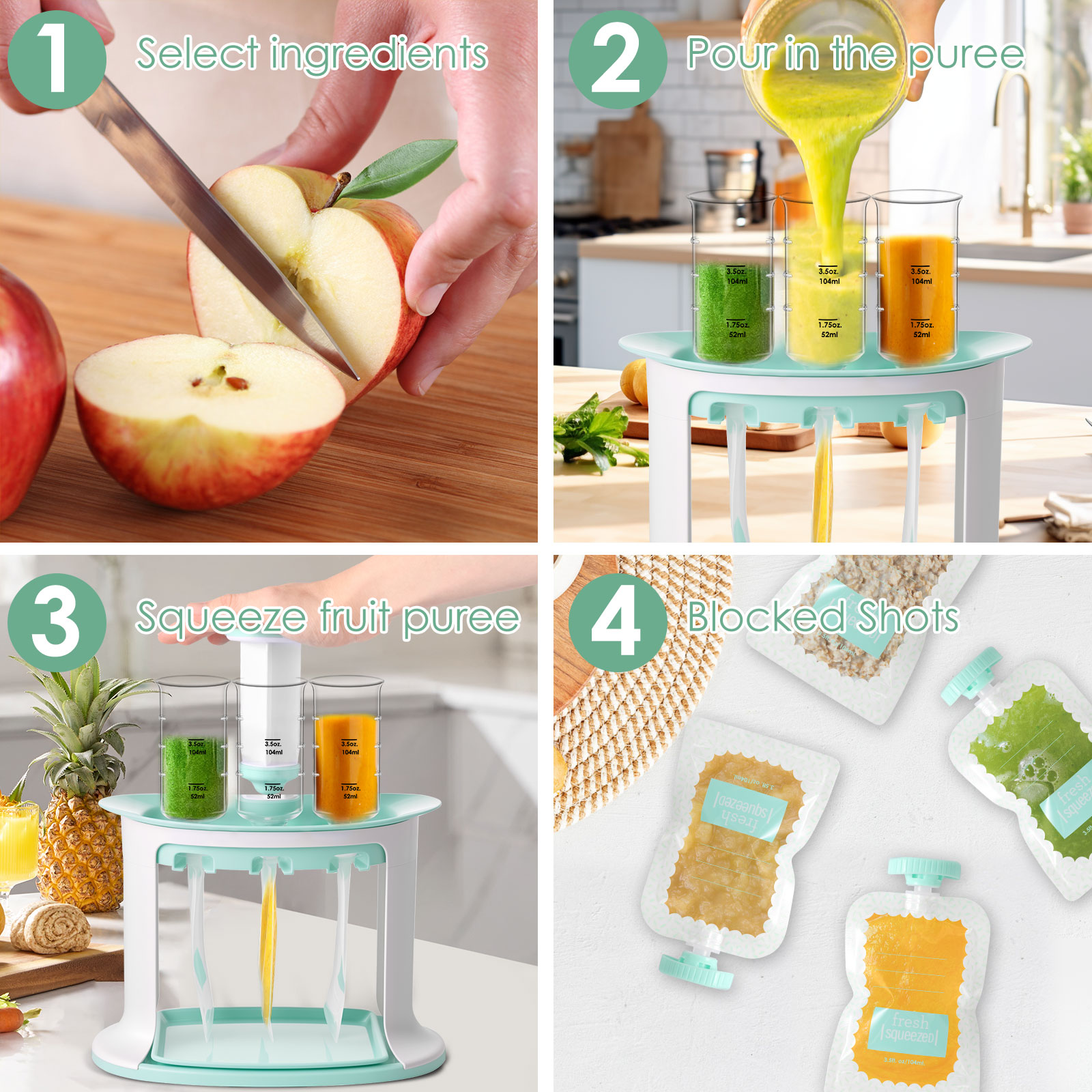 Squeeze Station for Baby Reusa - Baby Food Pouches 1 Year Old recensione e prezzo
