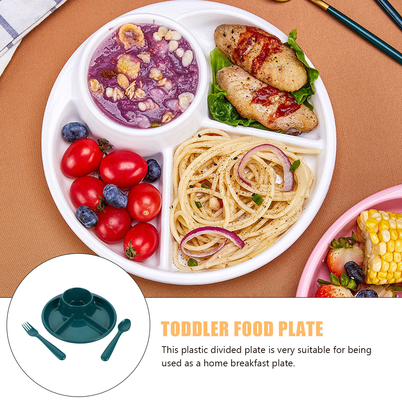1Set Divided Food Plate Plasti - Baby Food Container recensione e prezzo