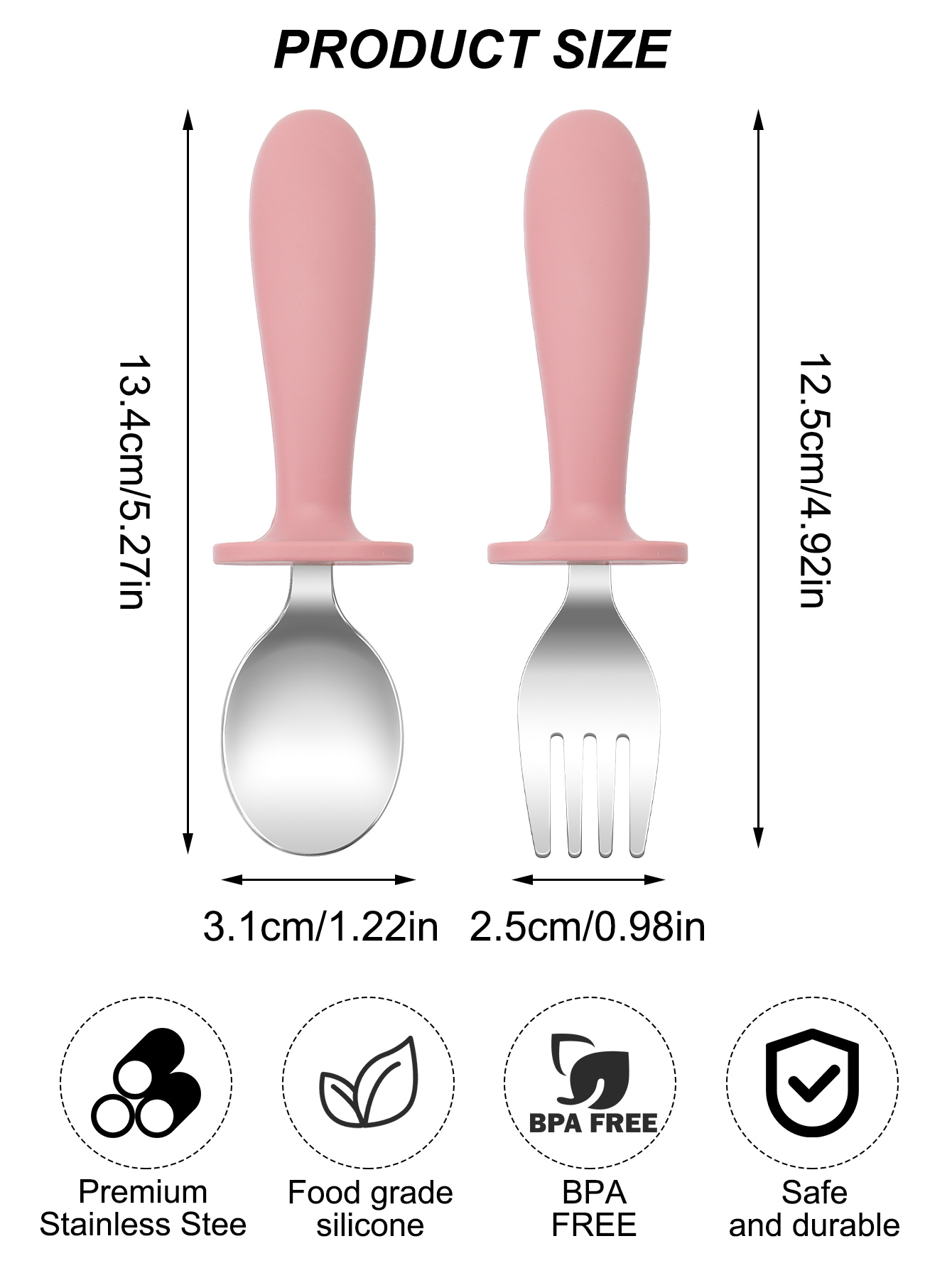 2PCS Stainless Steel Fork Spoo - Baby Food Weaning recensione e prezzo