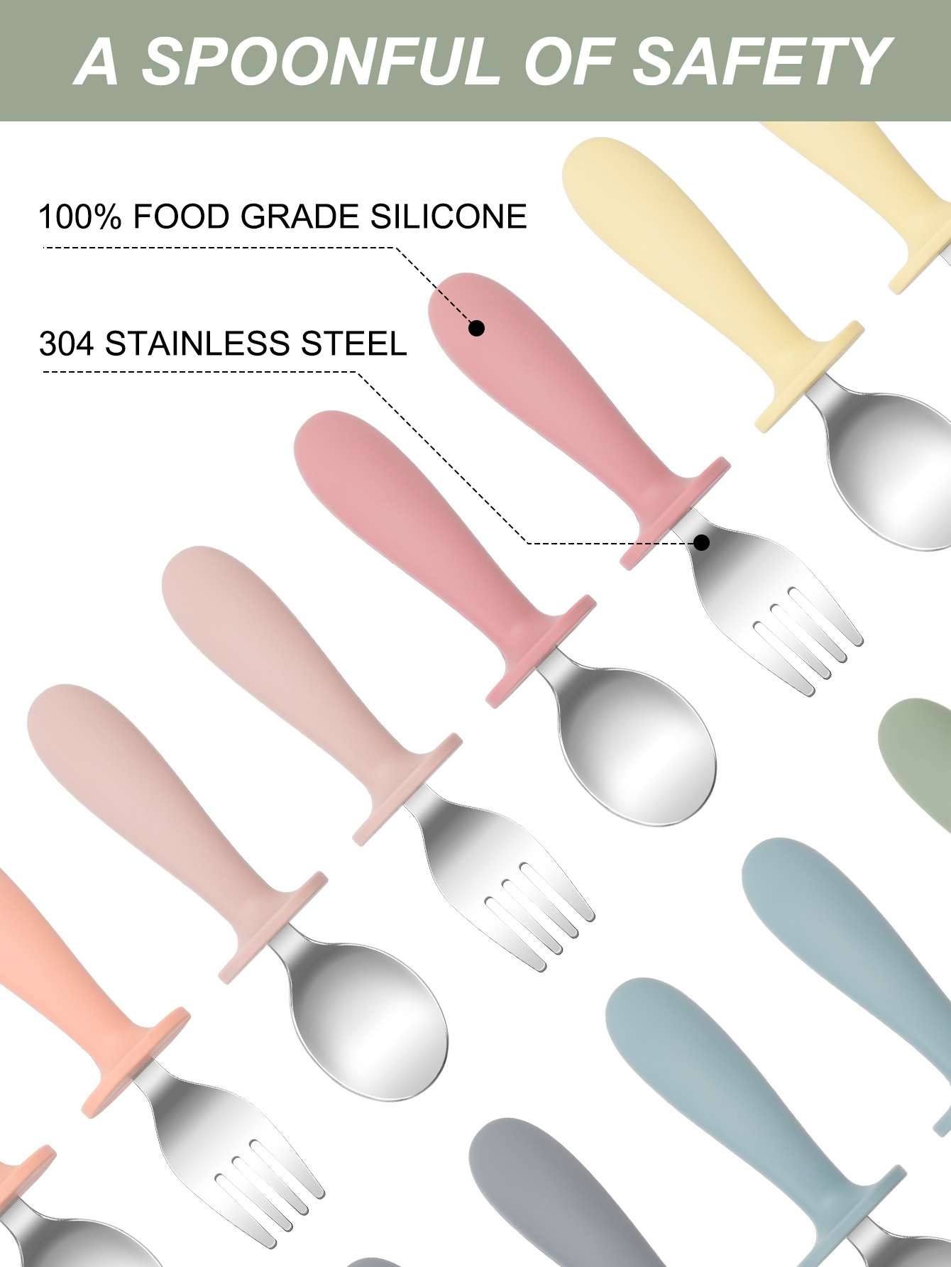 2PCS Stainless Steel Fork Spoo - Baby Food Weaning recensione e prezzo