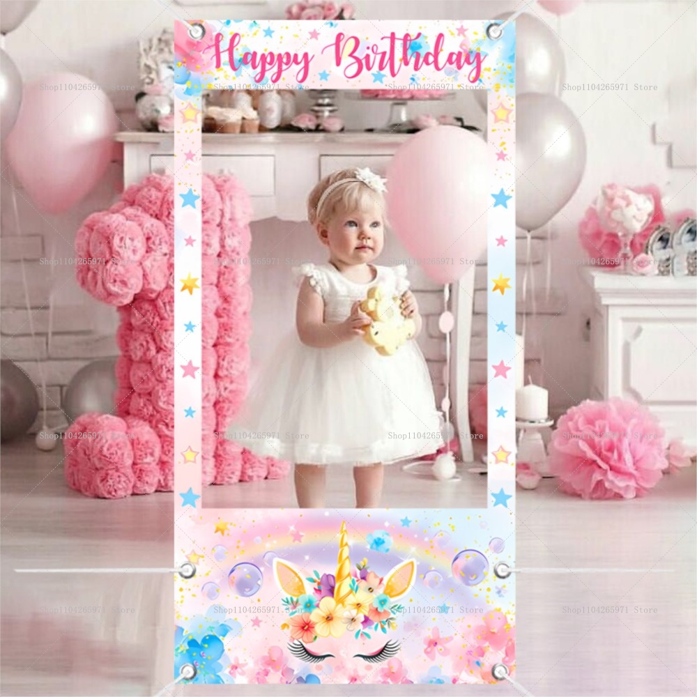 Unicorn Theme Photo Booth Fram - Baby Food Newborn recensione e prezzo
