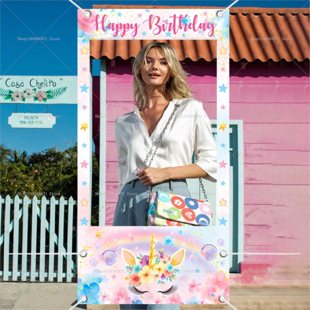 Unicorn Theme Photo Booth Fram - Baby Food Newborn recensione e prezzo
