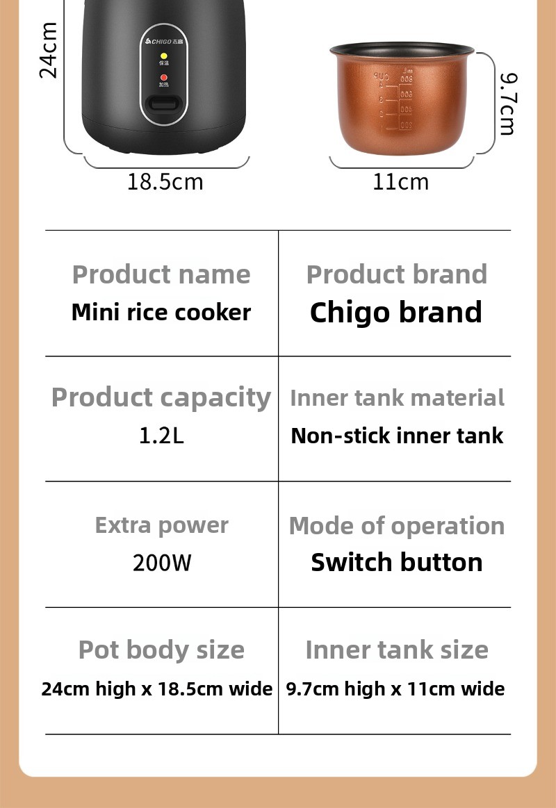 1.2L Mini Rice Cooker, Dormito - Baby Food Stew recensione e prezzo