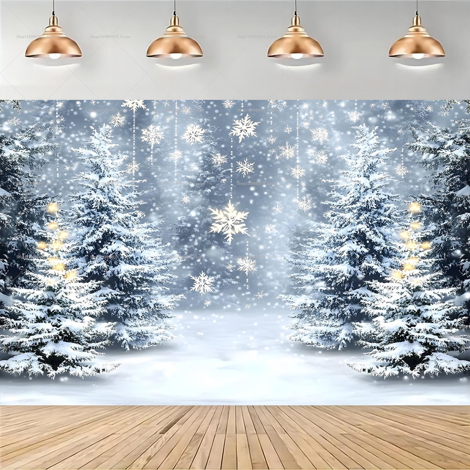 Snowy Forest Christmas Backdro - Baby Food Ingredients recensione e prezzo