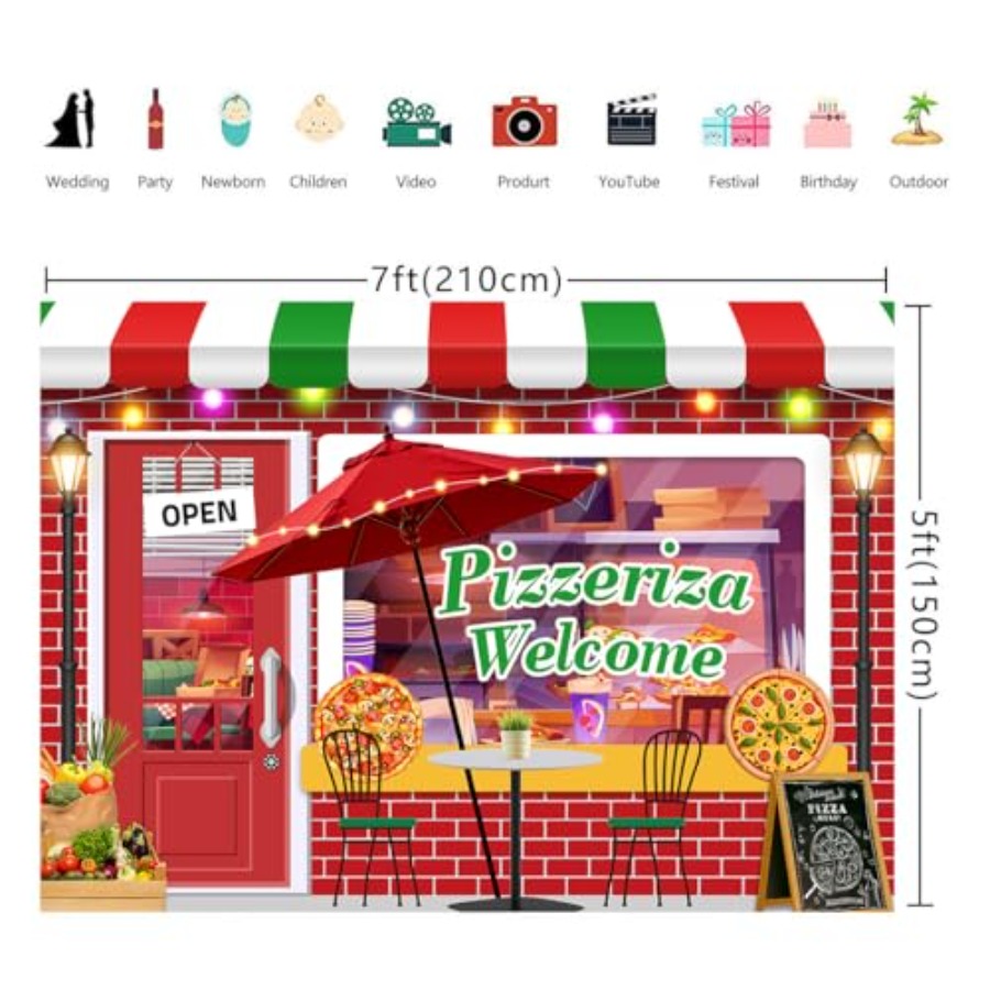 7x5ft Pizza Shop Backdrop Food - Baby Food Newborn recensione e prezzo