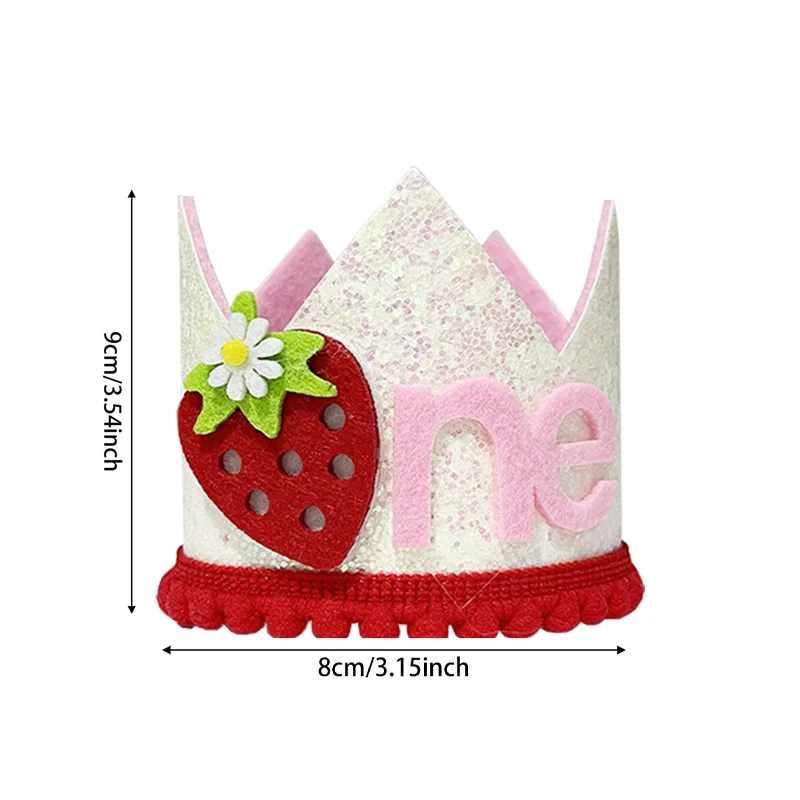Pink Strawberry Crown Birthday - Baby Food Year Old recensione e prezzo