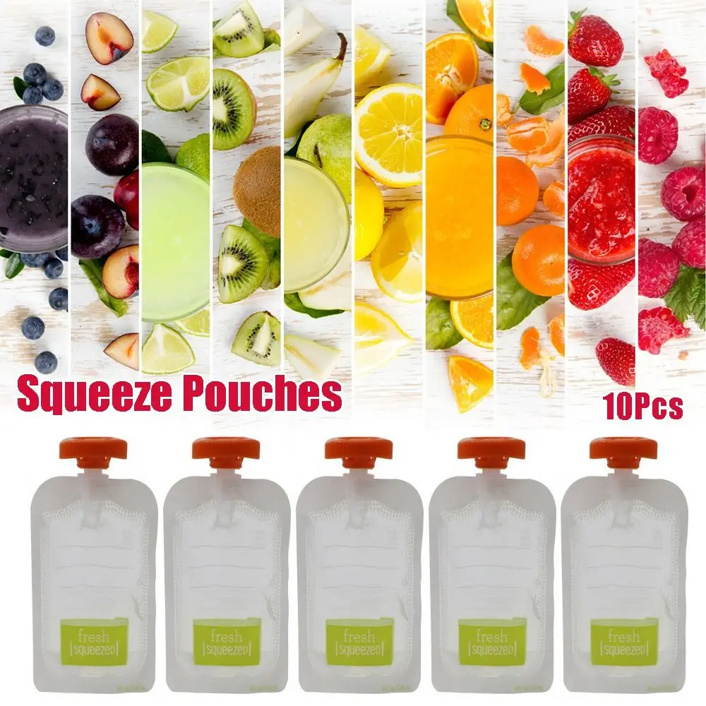10Pcs Reusable Complementary F - Baby Food Pouches 1 Year Old recensione e prezzo