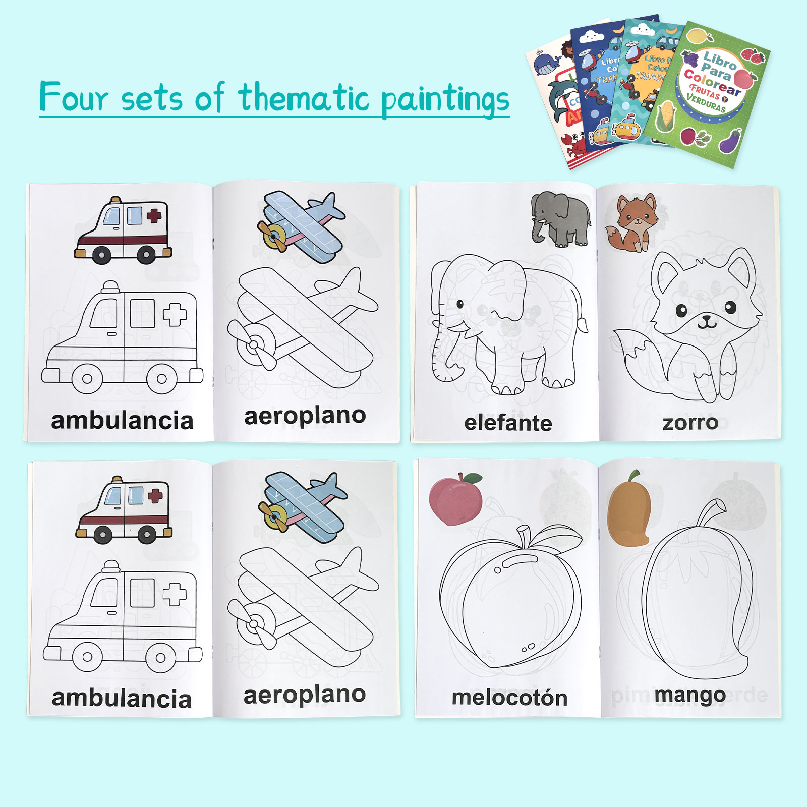 4 Pack Spanish Vocabulary Colo - Baby Food Year Old recensione e prezzo