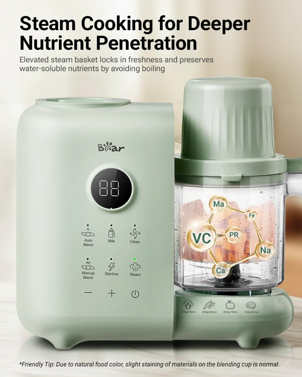 18.5oz Dual-Layer Steam Basket - Baby Food Blender And Steamer recensione e prezzo